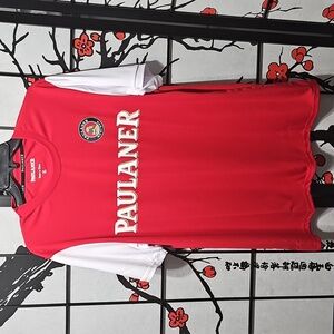 Paulaner Munchen Red and White Jersey T-Shirt Size XL